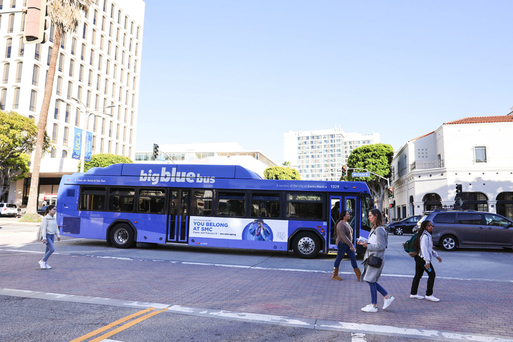 Advertising on the santa monica big blue bus